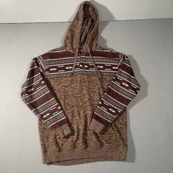 Hooey Other - Hooey Brown and Maroon Patterned Pullover Hoodie